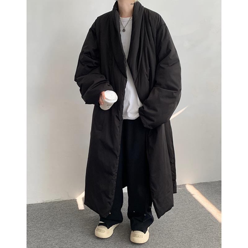 ダウンジャケット 男性用 和風 カーディガン 白ダックダウン 裏起毛 防寒 特大サイズ ゆったり 暖かい 黒/カーキ M/L/XL/2XL/3XL/4XL/5XL/6XL/7XL/8XL 秋冬