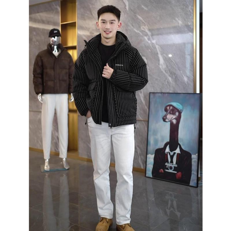 ダウンジャケット メンズ 男性用 大きいサイズ 防寒 フード付き 撥水 厚手 ショート丈 カジュアル ゆったり ブラック 秋冬