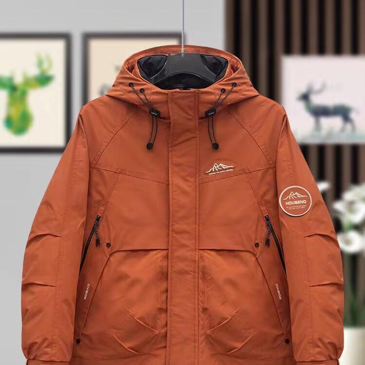 羽绒服 男性用 フード付き アウター 防寒 撥水 厚手 白鸭绒 暖かい カジュアル ジャンパー ブルゾン 秋冬