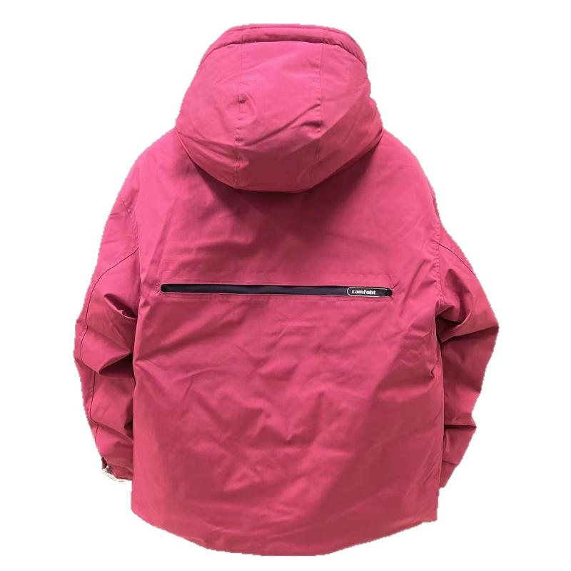 羽毛布団 男性用 フード付き ポケット 秋冬 防寒 アウトドア 普段使い 作業着 ゆったり 白ダックダウン..