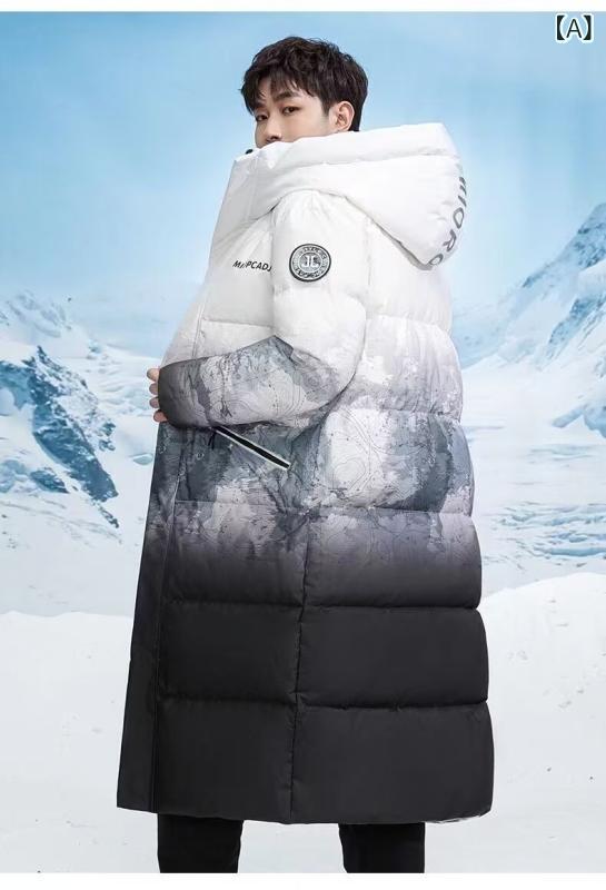 羽绒服 メンズ 男性用 ダウンジャケット 防寒着 極寒対応 保温 アウター 厚手 フード付き 白 흑색