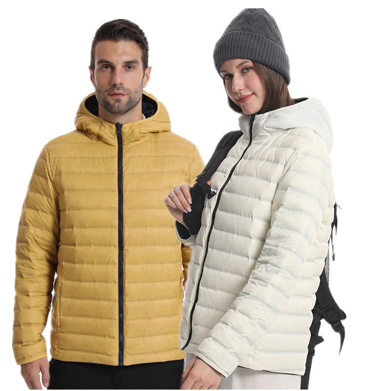 羽绒服 男女兼用 防風 撥水 白ダックダウン アウトドア ファッション 秋冬 ペア ジャケット S M L XL XXL 3XL 4XL 黒 白 黄色