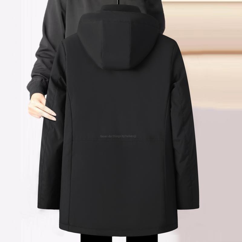 ダウンジャケット メンズ 中綿入り 取り外し可能 フード付き 防寒 アウター ワークウェア ブルゾン 黒 紺色 大きいサイズ