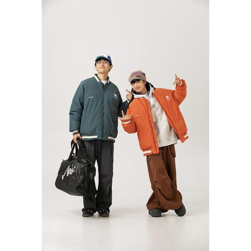 羽毛布団 男性用 婦人服 レトロ 冬季 ジャケット ゆったり 防寒性 通気性 ホワイトダックダウン ポリエ..