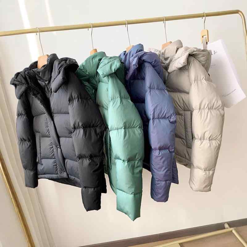 羽毛布団 レディース フード付き 軽量 ショート丈 あったか アウター 通勤 エレガント アイボリー ブラ..