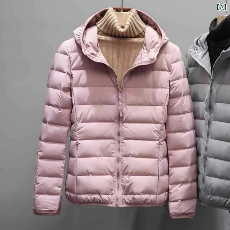 ダウンジャケット レディース 超軽量 薄型 ショート丈 フード付き アウトドア スポーツ 大きいサイズ 冬季 防寒 アウター ピンク系 グレー ブラック ホワイト イエロー グリーン