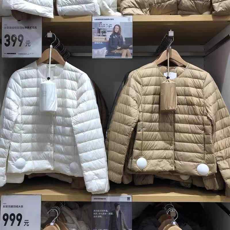 羽绒服 レディース ライトダウン インナーダウン ラウンドネック ショート丈 大きいサイズ 長袖 薄手 軽量 あったか ホワイト ベージュ ブラック ワインレッド ブルー カーキ パープル ピンク グレー グリーン キャメル M L XL XXL XXX