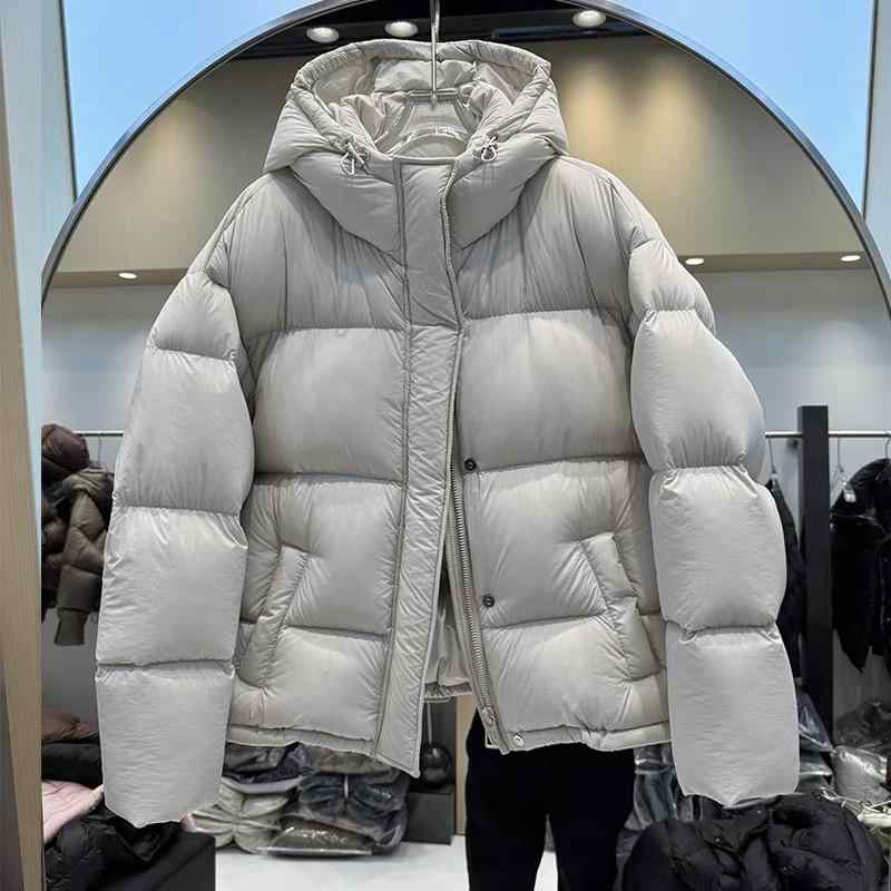 ダウンジャケット レディース ショート丈 フード付き 厚手 ブラック ホワイト ワインレッド コーヒー色 ゆったり 暖かい 長袖 ポケット付き アウター 通勤着 普段使い