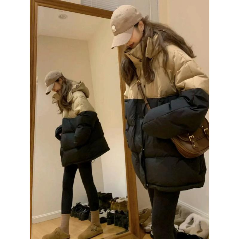 ダウンジャケット レディース 韓国風 ゆったり 秋冬 アウター ジャンパー 中綿 ブ...