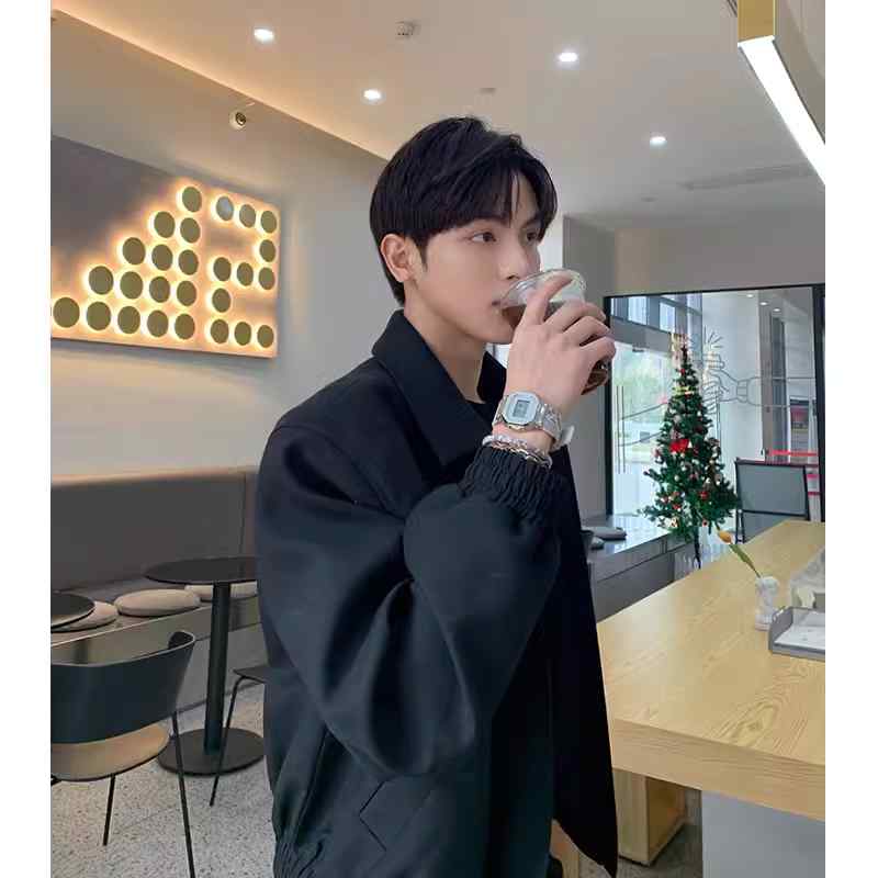 ジャケット メンズ 男性用 春秋 薄手 耐摩耗 翻襟 コーデュロイ 無地 ショート丈 ブルゾン アウター