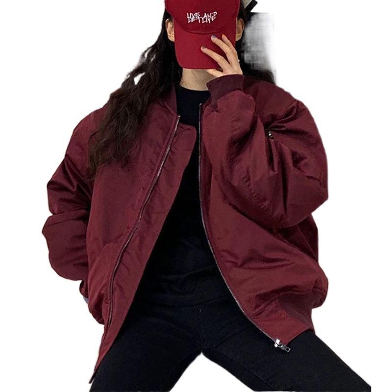 ジャケット レディース 野球 秋冬 防寒 厚手 裏起毛 ゆったり アウター ジャンパー ブルゾン 赤色