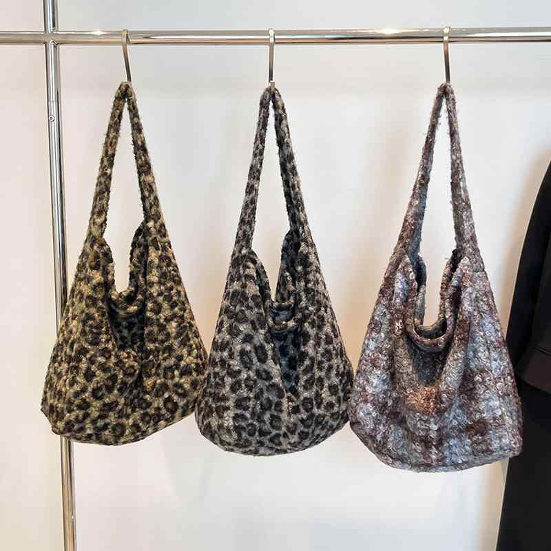 トートバッグ レディース 秋冬 韓国風 ヒョウ柄 鞄 ベルベット 大容量 肩掛け 普段使い おしゃれ かわいい ブラウン ブラック ブルー