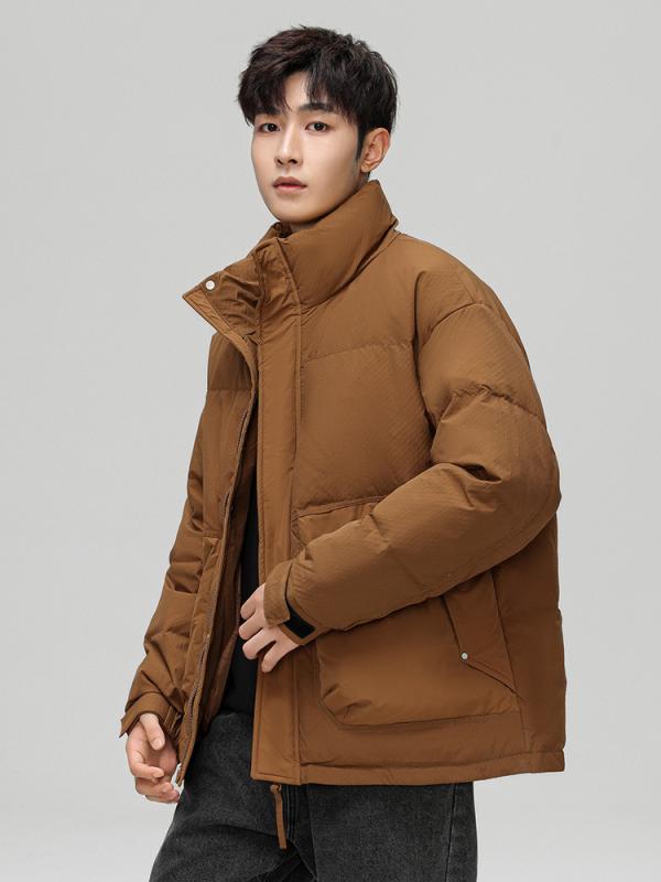 羽绒服 メンズ ダウンジャケット 立襟 秋冬 防寒 暖かい ゆったりめ リラックスフ...