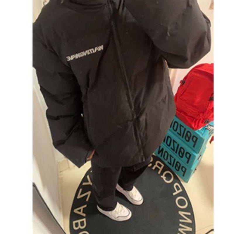 メンズ ダウンジャケット 黒 男性用 ポリエステル 防寒着 アウター ジャンパー 秋冬