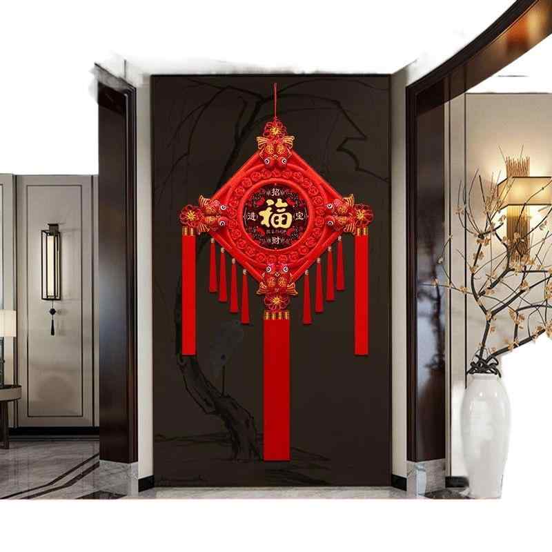 中国結 壁飾り 桃の木 福の字 タッセル 縁起物 魔除け 招福 開運 吉祥 如意 リビング 玄関 新築祝い 引越し祝い ラッキーアイテム