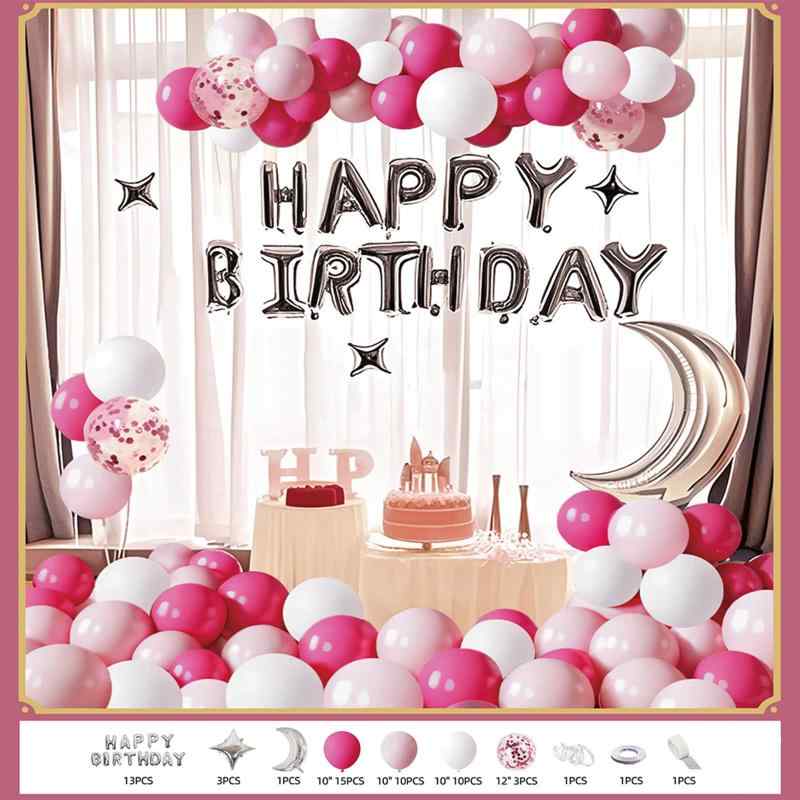 72個セット 誕生日バルーン 風船飾り付けセット バースデー 紙吹雪風船 両面テープ リボン付き 誕生日パーティー お祝い サプライズ 男女兼用