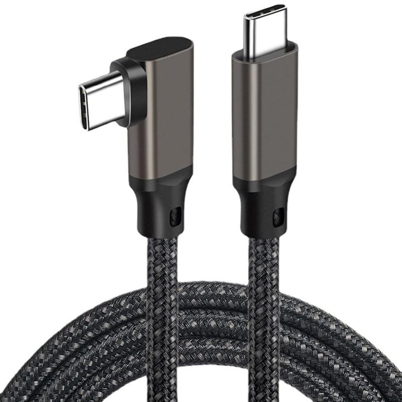 USB 3.2 Type C ケーブル L字 20Gbps転送/100w急速充電 /4K@60Hz映像出力タイプc ケーブル 編組ナイロン スマートフォン・タブレット・パソコン・ゲーム機等Type-C 機器対応