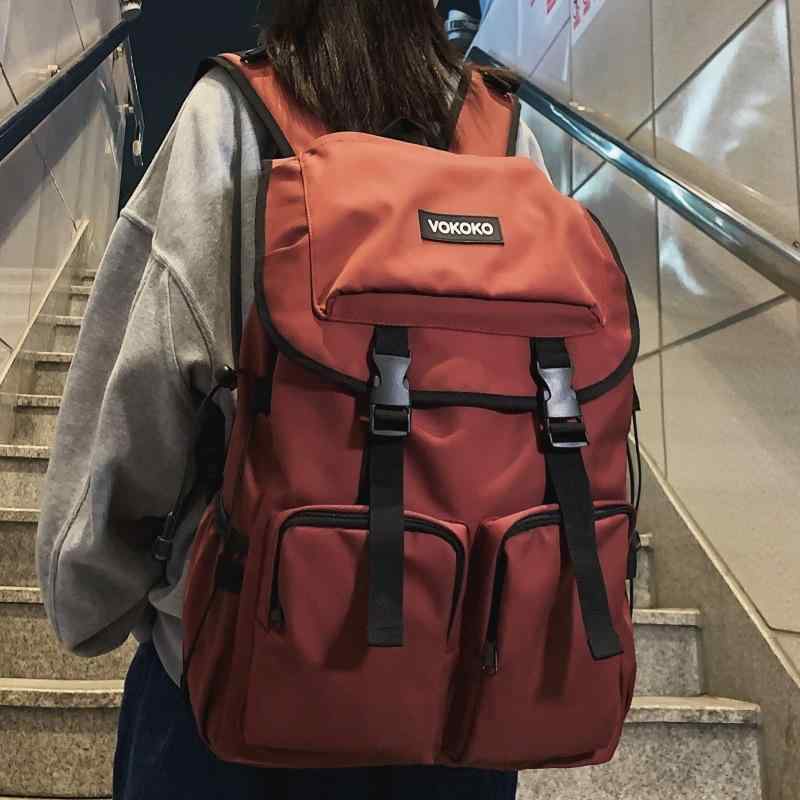 リュックサック 男女兼用 ユニセックス カップル 中学生 高校生 スクールバッグ 通学 大容量 防水 バックパック 旅行 トラベル カジュアル オックスフォード生地 15インチPC収納 ブラック レッド ホワイト 春夏