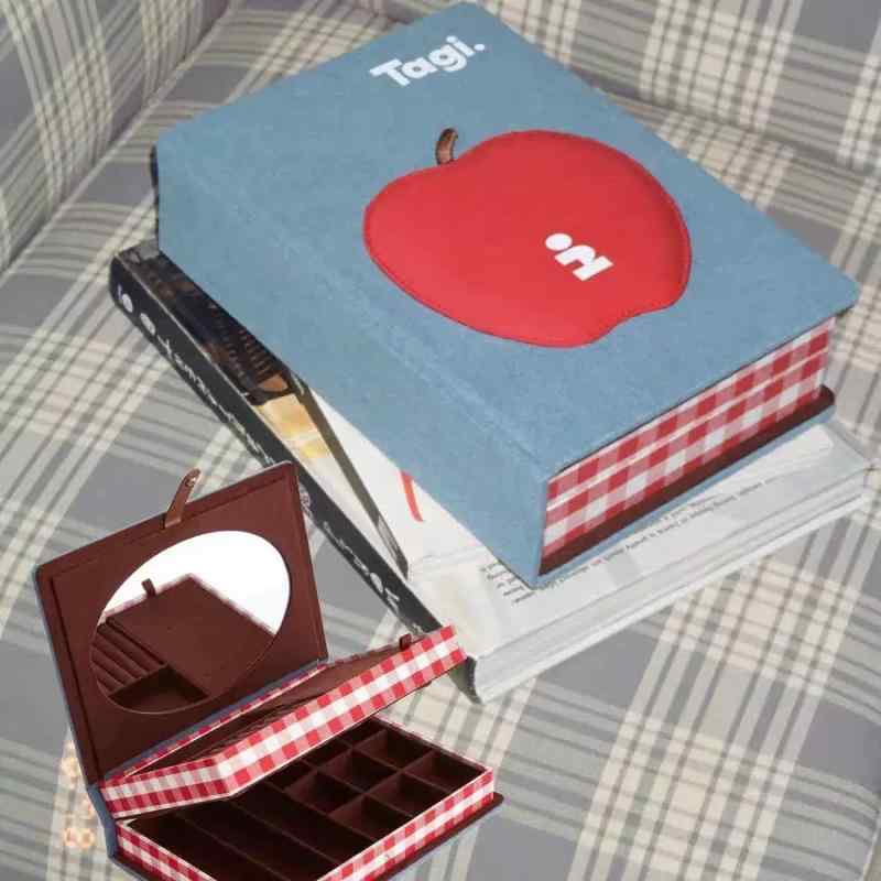 アクセサリーケース 本型 ミラー付き ジュエリー収納ボックス ネックレス イヤリング 指輪 ブローチ かわいい