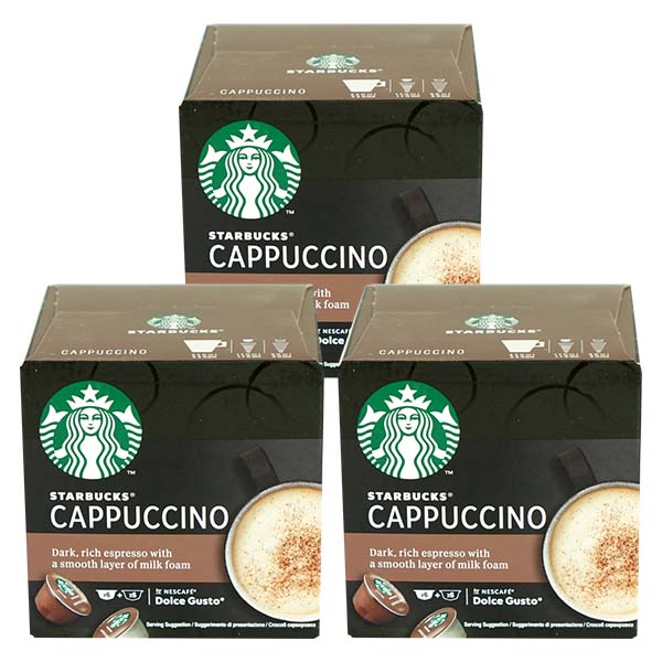 並行輸入品 スターバックス カプチーノ ×3箱(36個) ネスカフェ ドルチェグスト 専用カプセル 【1〜2営業日以内に出荷】ネスレ ネスカフェ コーヒー ホットコーヒー スタバ starbucks アイス カプセル エスプレッソ 送料無料