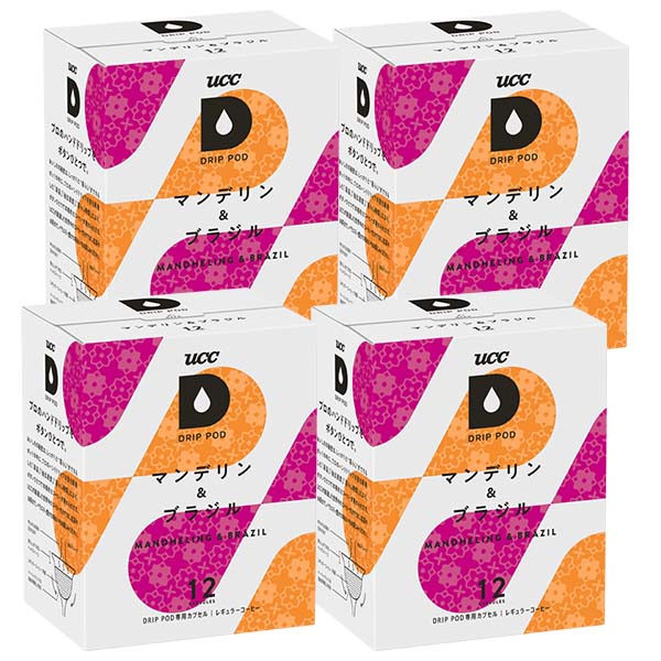 ＜＜ ITEM INFORMATION ＞＞ 商品名 UCC ドリップポッド DRIPPOD 専用カプセル マンデリン＆ブラジル 12P 商品詳細 カプセルはUCC ドリップポッド システム専用です アジアと南米のコラボレーションブレンド。 大地のような香りと力強い味わい。深いコクがありクリーミーな舌触りです。 内容量 12個入り（12杯分） 保存方法 高温多湿を避けて、冷暗所に保存してください。 出荷日/着日 配送方法 常温のみ 同梱包 ※UCC ドリップポッド 専用カプセルシリーズとの同梱は可能 備考 ※写真はイメージです。実際にお届けの商品は形状やパッケージが異なる場合があります。 ----------------------------------------------関連ワード：UCC DRIPPOD ドリップポッド ドリップマシン カプセル アソート コーヒーカプセル カプセルコーヒー コーヒーメーカー コーヒーマシン コーヒー 珈琲 レギュラー レギュラーコーヒー エスプレッソ ユーシーシー 上島珈琲 ウエシマコーヒー セット 飲み比べ アソート カフェ アラビカ カネフォラ ロブスタ コーヒー豆 酸味 フルーティー ブレンドコーヒー 無糖 ブラックコーヒー アイスコーヒー ホットコーヒー スペシャルブレンド リッチブレンド カフェインレスコーヒー 炭焼珈琲 コロンビア モカ＆キリマンジァロ グァテマラ＆コロンビア マンデリン＆ブラジル ブルーマウンテンブレンド ハワイコナブレンド アールグレイ紅茶 ジャスミン茶 深蒸し静岡煎茶 静岡まろみ焙じ茶