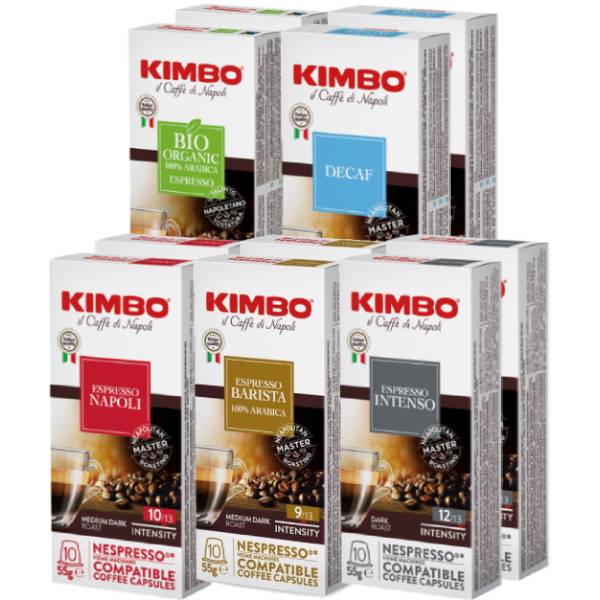 10箱(100カプセル）選り取り KIMBO キンボ イタリア産 ネスプレッソ 互換 カプセルコーヒーまとめ買い コーヒー豆 ネスレ【2〜3営業日以内に出荷】[送料無料]ナポリ バリスタ インテンソ オーガニック ビオ デカフェ nespresso エスプレッソ