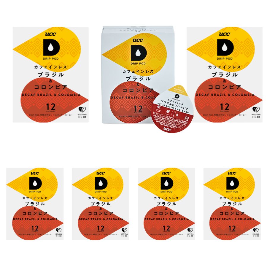 UCC ドリップポッド DRIPPOD 専用カプセル カフェインレスコーヒー 7箱 【3～4営業日以内に出荷】【送料無料】ユーシーシー 上島珈琲 ブラック コーヒー バラエティ アイスコーヒー ホットコーヒー カプセルコーヒー コーヒーメーカー