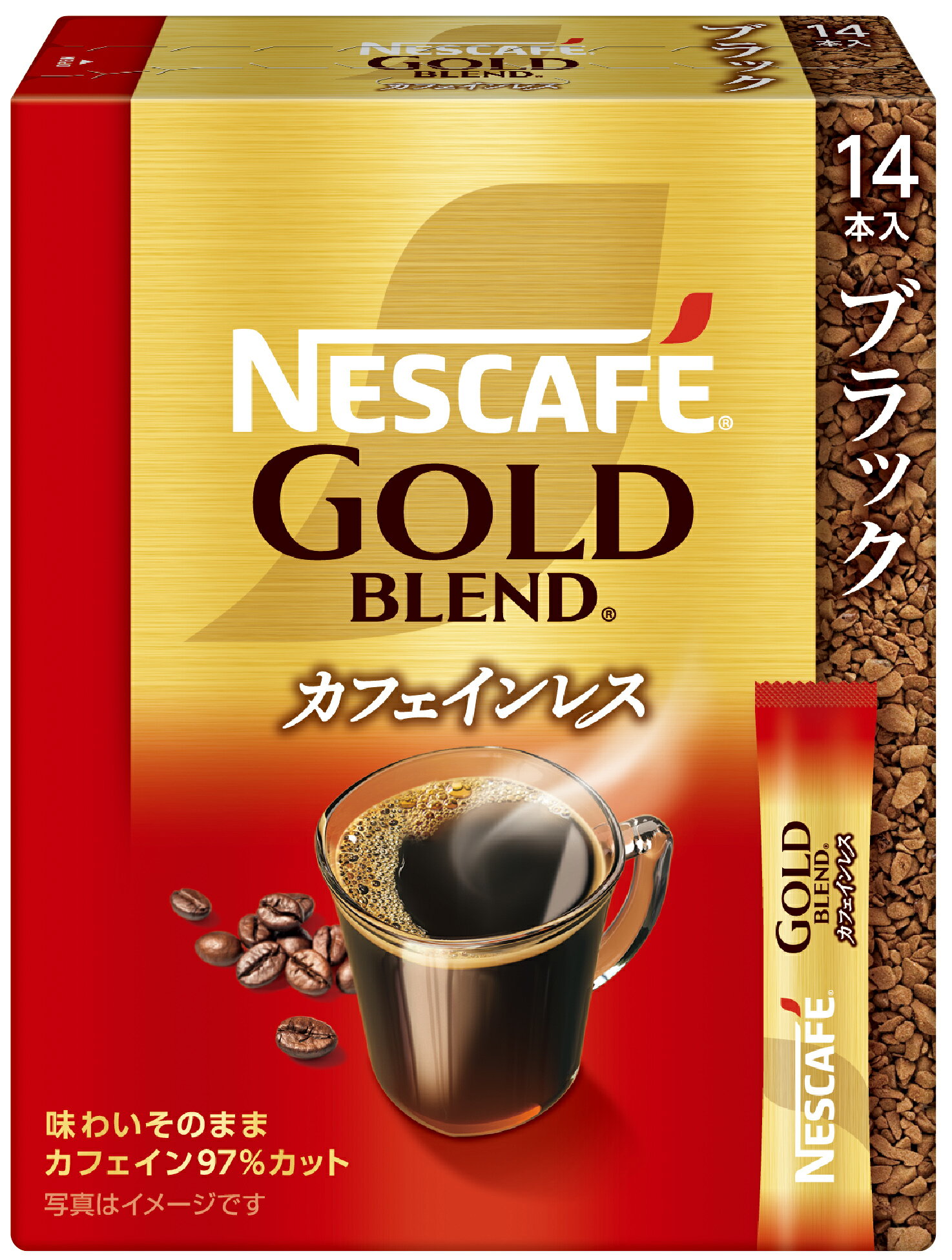 【商品説明】「ネスカフェ ゴールドブレンド カフェインレス スティック ブラック」は「ゴールドブレンド」ならではの上質な香りとマイルドな味わいはそのままに、自然な水の力でカフェインを97%カットしました。【原材料名】コーヒー豆（輸入）【栄養成分】-【保存方法】常温【発売者、製造者、または輸入者】ネスレ日本【広告文責】広告文責：阪神酒販株式会社 電話：050-5444-4647【製造国】日本【注意事項】※基本エリアは送料無料 ※他商品との同梱不可 ※リニューアルにより商品名・パッケージ、商品仕様が予告なく変更される場合があり、お届けする商品が掲載画像と異なる場合がございます。 ※のし、包装などの対応は、大変申し訳ございませんが、お受けできませんのでご注意ください。 【配送方法】 ※運送は、佐川急便/西濃運輸/ヤマト運輸/日本郵便・常温便/ラストワンマイル協同組合での対応となります。その他の配送方法は一切受け付けておりませんので、ご注意ください。 【出荷日】 ※商品名記載の日程で出荷します。 ※日時指定は出来ませんのでご注意ください。発送時に、発送のご連絡をさせていただきます。