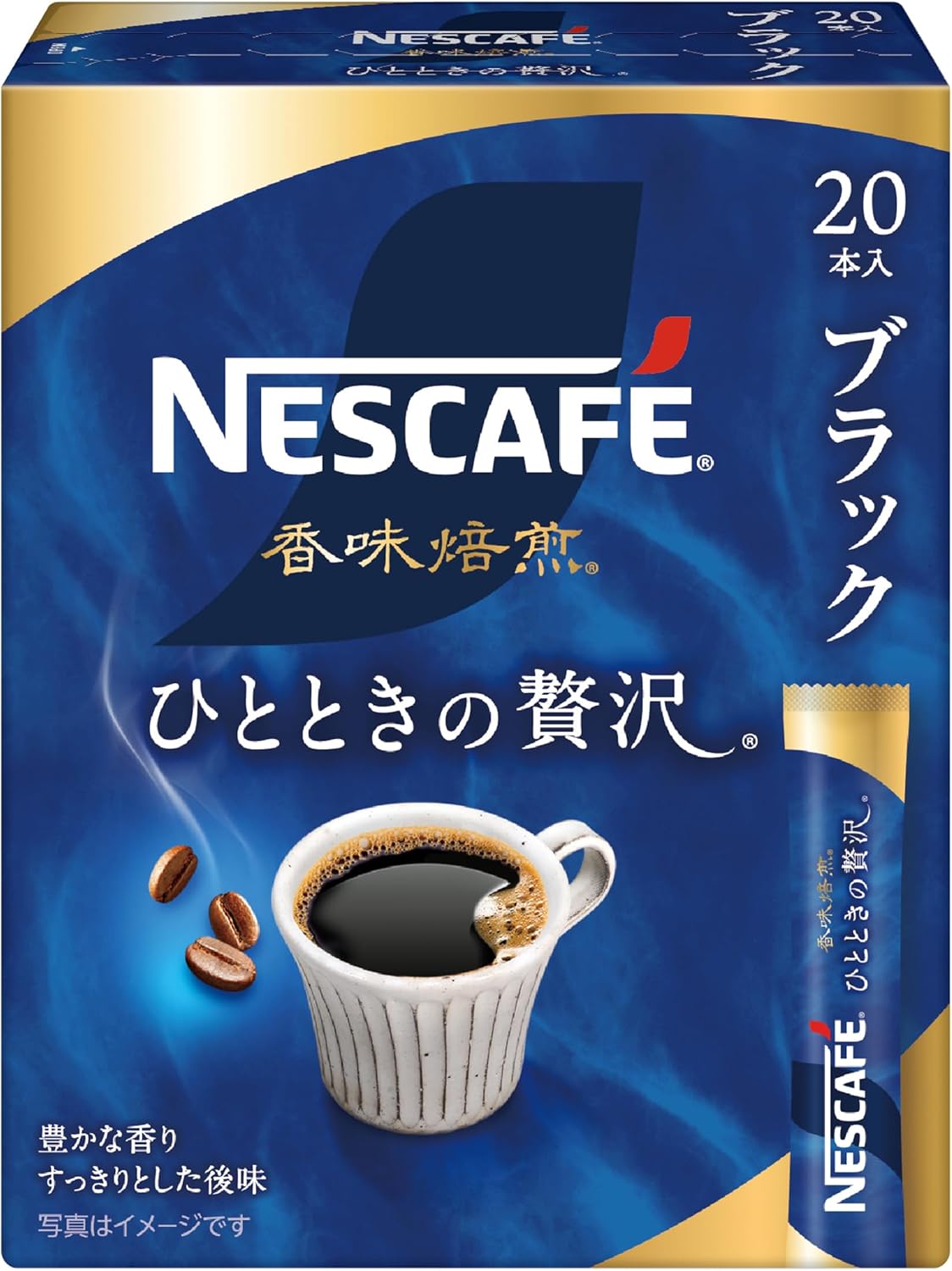 【商品説明】「ネスカフェ 香味焙煎 ひとときの贅沢 スティック」は香り楽しむ淹れたてのようなブラックコーヒーです。厳選豆とこだわりの焙煎がもたらす香りでひとときの贅沢をお楽しみください。【原材料名】コーヒー豆（輸入）【栄養成分】-【保存方法】常温【発売者、製造者、または輸入者】ネスレ日本【広告文責】広告文責：阪神酒販株式会社 電話：050-5444-4647【製造国】日本【注意事項】※基本エリアは送料無料 ※他商品との同梱不可 ※リニューアルにより商品名・パッケージ、商品仕様が予告なく変更される場合があり、お届けする商品が掲載画像と異なる場合がございます。 ※のし、包装などの対応は、大変申し訳ございませんが、お受けできませんのでご注意ください。 【配送方法】 ※運送は、佐川急便/西濃運輸/ヤマト運輸/日本郵便・常温便/ラストワンマイル協同組合での対応となります。その他の配送方法は一切受け付けておりませんので、ご注意ください。 【出荷日】 ※商品名記載の日程で出荷します。 ※日時指定は出来ませんのでご注意ください。発送時に、発送のご連絡をさせていただきます。