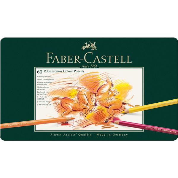 FABER-CASTELL（ファーバーカステル）　ポリクロモス色鉛筆　60色（缶入）110060　（18000）