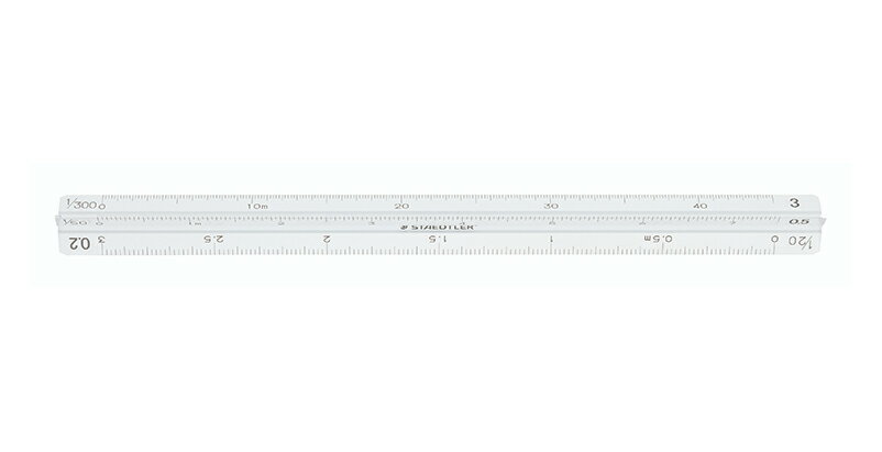 STAEDTLER（ステッドラー） 三角スケール　高精度オールアルミ製　ポケット型　建築士用　15cm　987 15-13 （1250）