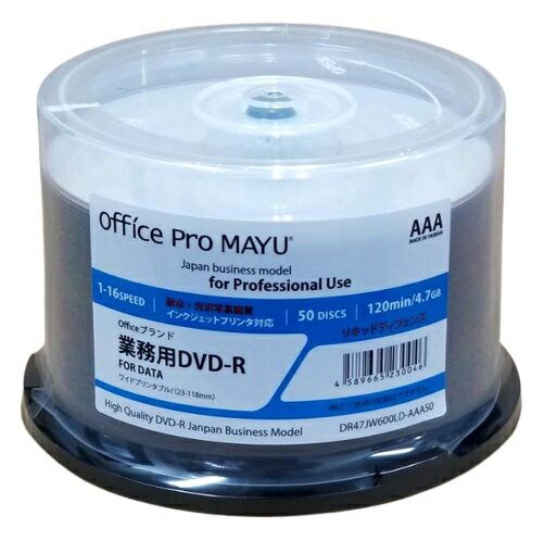 DVD-R Ɩp Officeuh@LbhfBtFXPlus ϐ ʐ^掿 16{ Ch 50(DR47JW600LD-AAA50)EH[^[V[h(50x1) iDVD