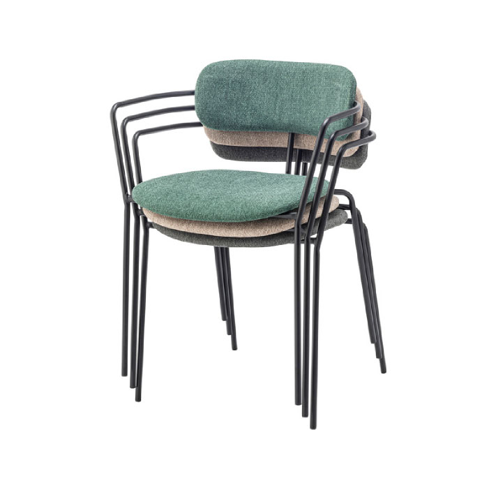 東谷 アームチェア グリーン W60×D54×H74.5×SH47 組立式 TMZPC-257TMZGR [3]