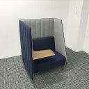 ブースソファー 応接用ソファ 1人用 インターバル コクヨ ブルー 【中古】