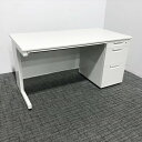 【中古】片袖デスク 3段袖 JS JS-T147 W4 プラス ホワイト DK-868727B ∴