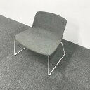 ミーティングチェア 肘無 グレー 【中古】