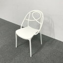 スタッキングチェア 肘無 グリーン エトワール ホワイト □ 【中古】
