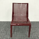 スタッキングチェア アウトドアチェア 肘無 デサルト レッド □ 【中古】