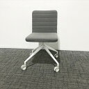 ミーティングチェア 肘無 キャスター付 相合家具 グレー 【中古】