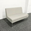 応接用ソファ 2人用 UK スチール脚タイプ イトーキ グレー 【中古】