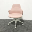 オカムラ オフィスチェア ライブス ペールピンク 肘付き 【中古】