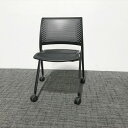 タッキングチェア 肘無 スプライン キャスター付 コクヨ ブラック 【中古】
