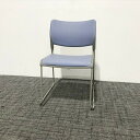 【安心!リユース保証8ヵ月付き♪】 スタッキングチェア 肘無 8104 オカムラ ブルー □ 【中古】