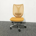 オカムラ オフィスチェア サブリナ ハイバック オレンジ メッシュ ランバーサポート 【中古】