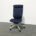 オフィスチェア イトーキ エピオス エクストラハイバック ネイビーブルー ヘッドレスト【中古】