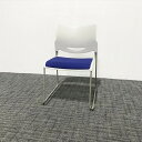 【安心!リユース保証8ヵ月付き♪】 ウチダ スタッキングチェア ミーティングチェア 内田洋行 ホワイトグレイ ブルー 【中古】