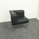 応接用ソファ 1人用 E&Y ワンサイドソファ ブラック 【中古】