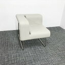 応接用ソファ 1人用 E&Y ワンサイドソファ アイボリー 【中古】