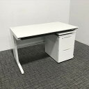 【中古】平デスク 2段ワゴンセット iS 引出し付 SDT-IS127PAWN コクヨ ホワイト DH-869042B ∴
