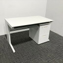 【中古】平デスク 2段ワゴンセット iS 引出し付 コクヨ ホワイト DH-869046B ∴ □